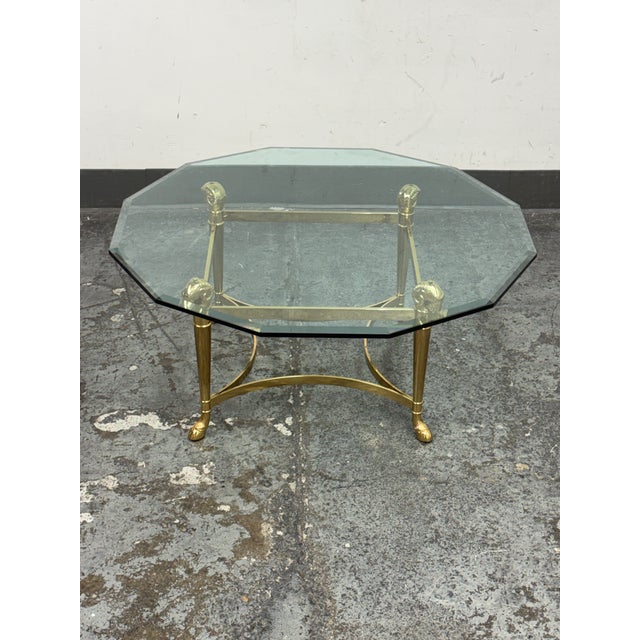Drexel Furniture Connoisseur Collection Brass Coffee Table, Circa 1987 For Sale - Image 9 of 12