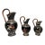 Set of Three Vintage Classic Greek Mythology Copper Painted Water Pitchers For Sale