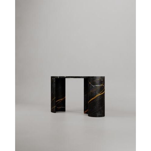 Contemporary Curved Organic Dune Console in Red Marble and Stone by Esther Knopfler For Sale - Image 3 of 15
