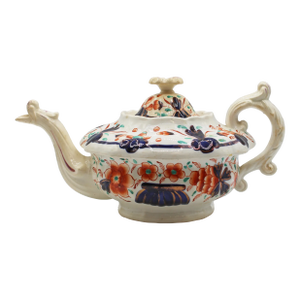C. 1850 English Staffordshire District Gaudy Welsh "Grape" Pattern Tea Pot