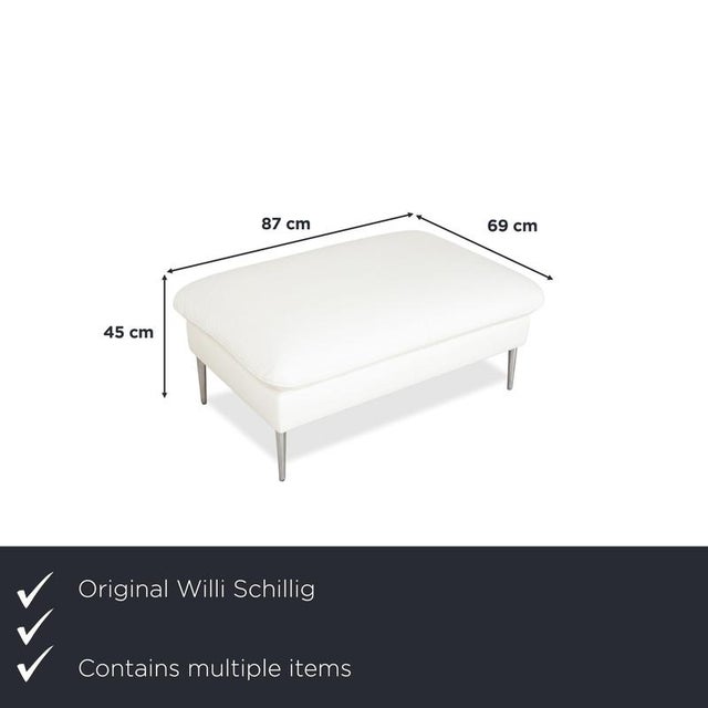 Modern White Leather Corner Sofa and Ottoman from Willi Schillig, Set of 2 For Sale - Image 3 of 18