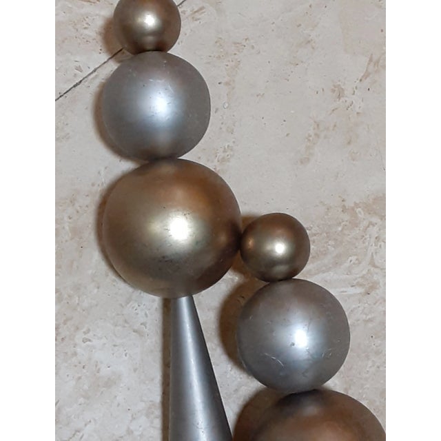 Custom Showhouse Heavy Metal 10" Tall Solid Designer Rods/Finials Gold and Silver - 4 Available For Sale - Image 4 of 5