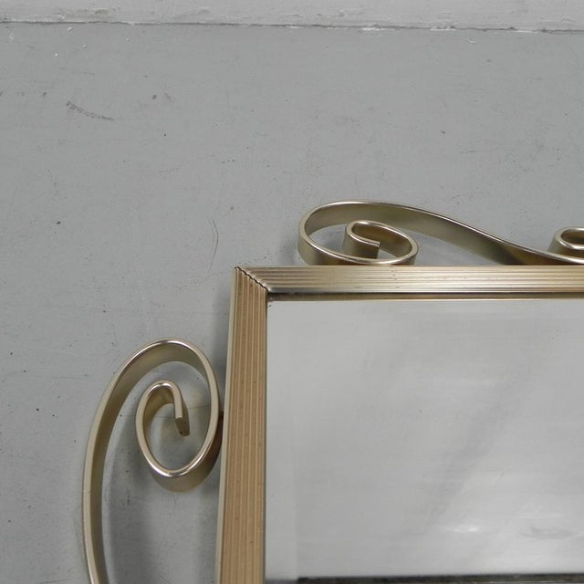 Vintage Faceted Mirror in Aluminum Frame, 1950s For Sale - Image 4 of 17