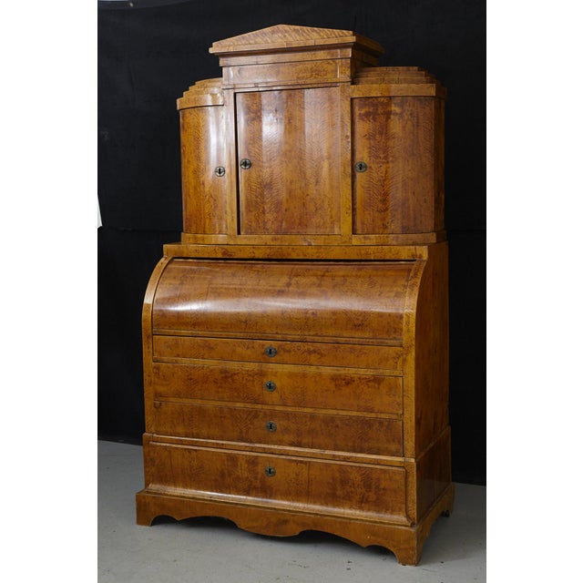 19th Century Biedermeier Walnut Secretary Desk For Sale - Image 13 of 13
