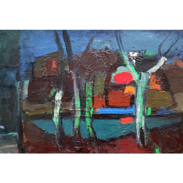 Aleksandr Rodin, Landscape by the River, Oil on Cardboard, 1970s For Sale - Image 9 of 9