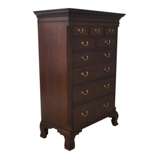 Henkel Harris Mahogany New Market High Chest For Sale
