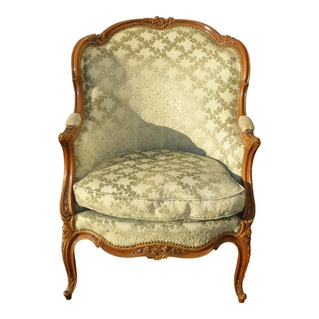 Antique Carved French Louis XV Style Barrel Back Bergere ...