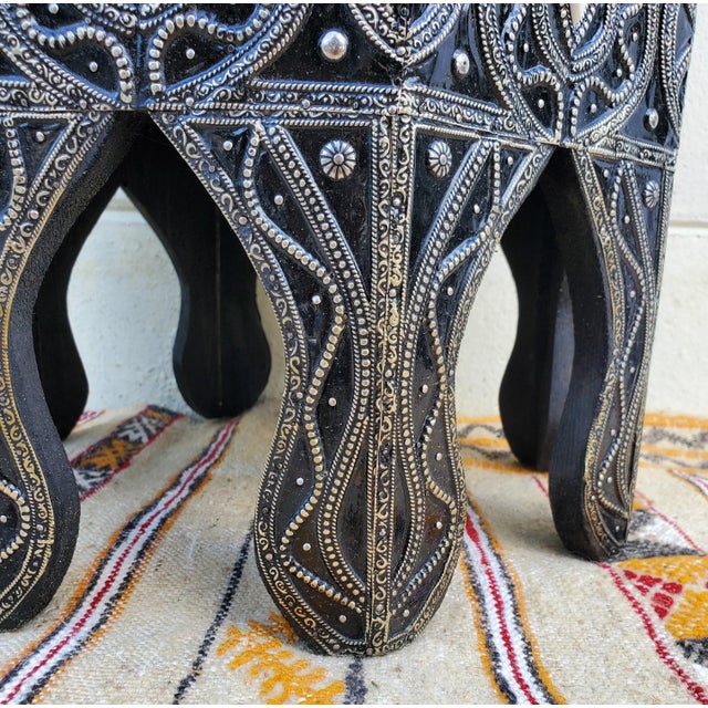 2010s Marrakech Moroccan White Resin Side Table For Sale - Image 5 of 7