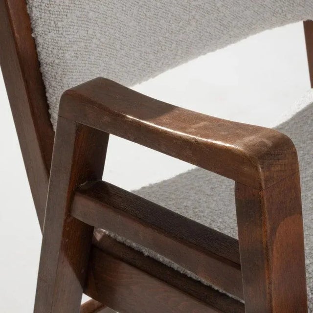 Textile 20th Century Czech Wooden Armchairs - Set of 4 For Sale - Image 7 of 11