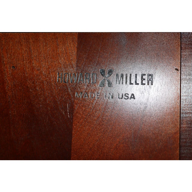 Howard Miller “Taylor” Mahogany Grandfather Clock With Brass Dial & Triple Weights For Sale - Image 14 of 14