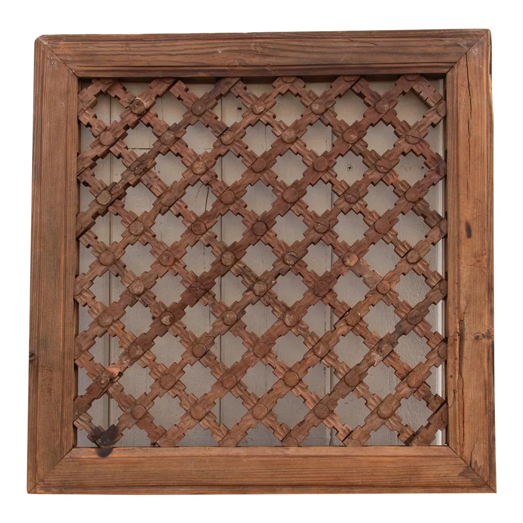 Vintage Carved Rustic Window Wall Art | Chairish