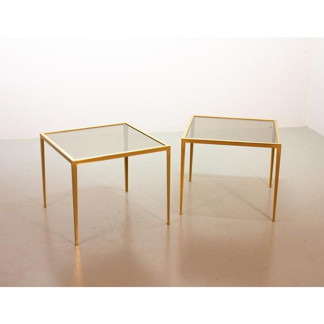 German Side Tables in Brass with Smokey Glass Top from Vereinigte Werkstätten, 1970s, Set of 2 For Sale - Image 16 of 16