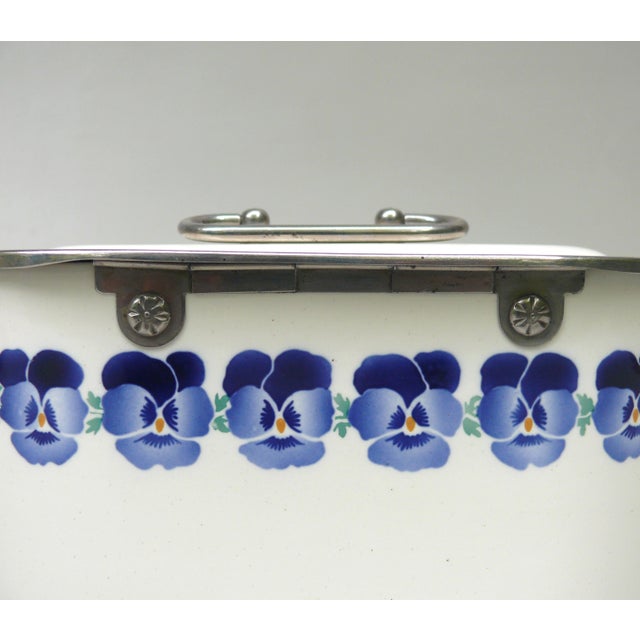 Art Nouveau Ceramic Cookie Tin with Pansy by Wächtersbach for WMF, 1890s For Sale - Image 14 of 18