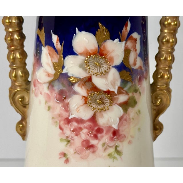 Victorian Victoria Porcelain Factory Carlsbad Floral Vase c.1891-1918 For Sale - Image 3 of 17