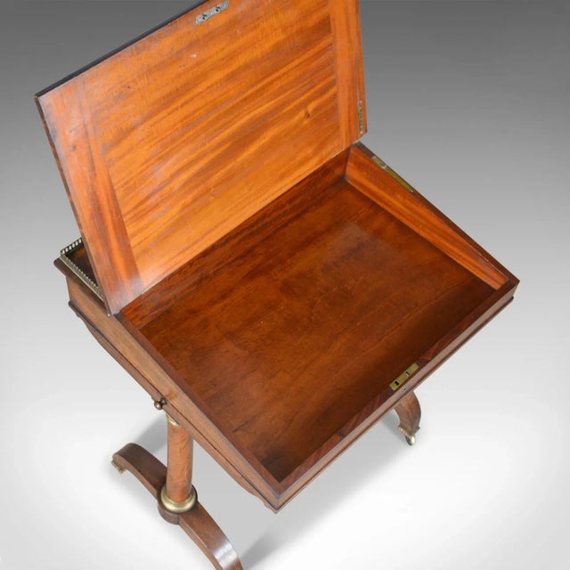 Davenport 1820s Regency Style Mahogany Writing Table For Sale - Image 4 of 13
