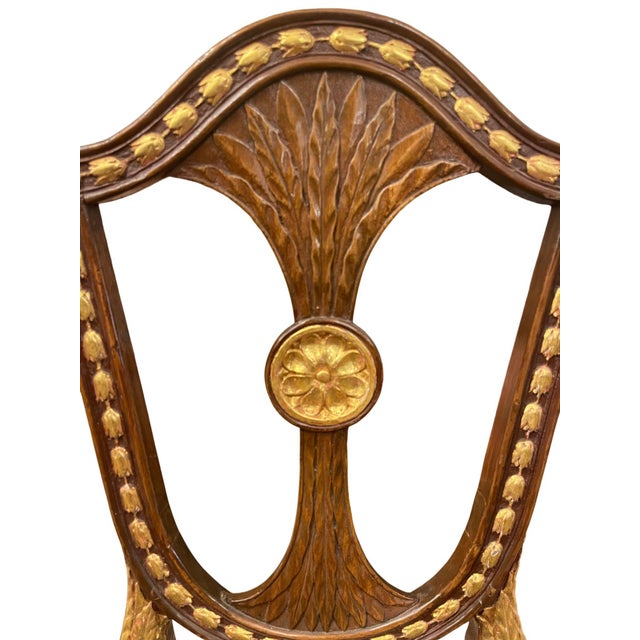 Early 19th Century Early 19th Century Pair of Russian Neoclassical Parcel-Gilt Side Chairs For Sale - Image 5 of 10