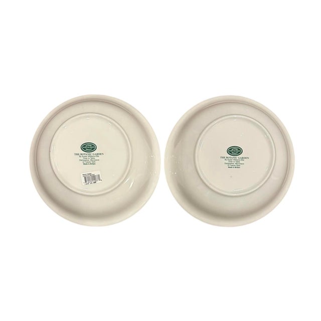 Late 20th Century Portmeirion Botanic Garden Low Rim Soup / Pasta Bowls Floral / Flower / Botanical, a Set of 2 For Sale - Image 5 of 5