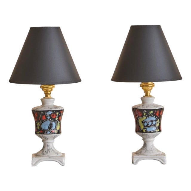1960s Italian Porcelain Table Lamp, 1960s - a Pair For Sale
