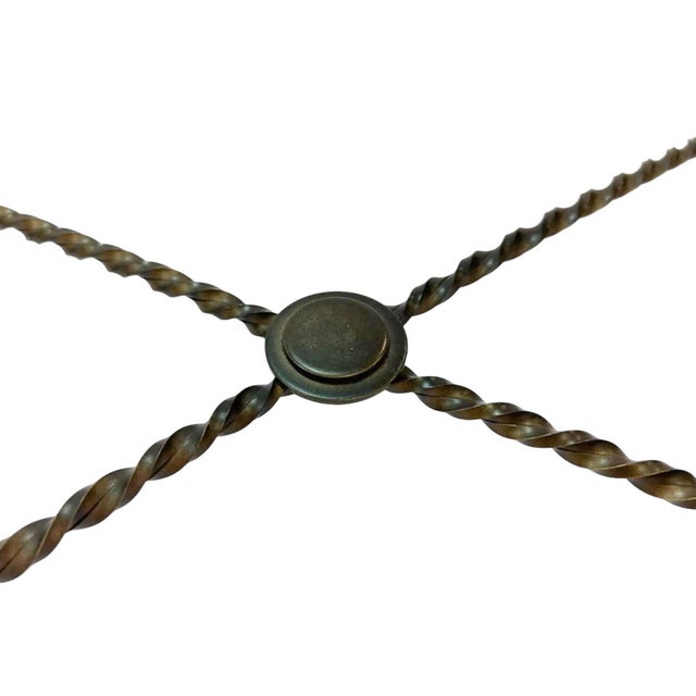 Vintage Brutalist Forged Iron and Glass Coffee Table For Sale - Image 9 of 9