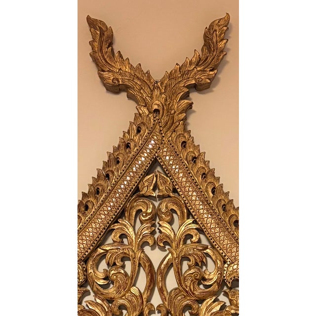 Triangular pediment panels of this type are integral to classical Thai Buddhist temple architecture. Heavily styled after...