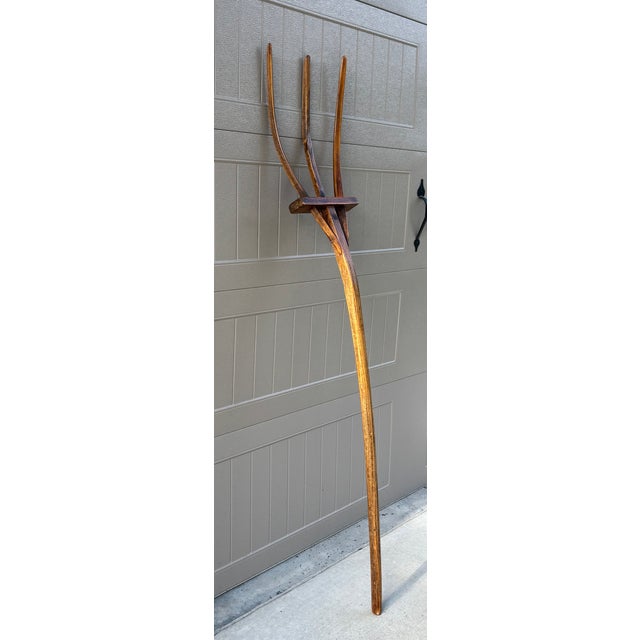 Large 19th Century American Primitive Folk Art Sculptural Hay Fork For Sale - Image 4 of 18