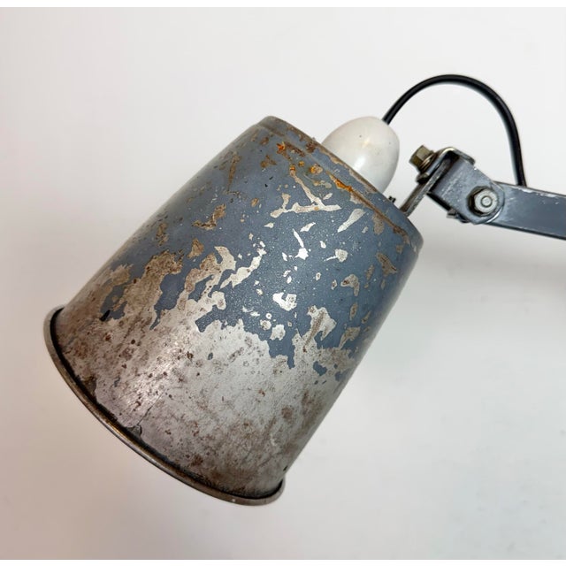 Mid-Century Modern Industrial Grey Adjustable Wall Lamp from Memlite, 1960s For Sale - Image 3 of 18
