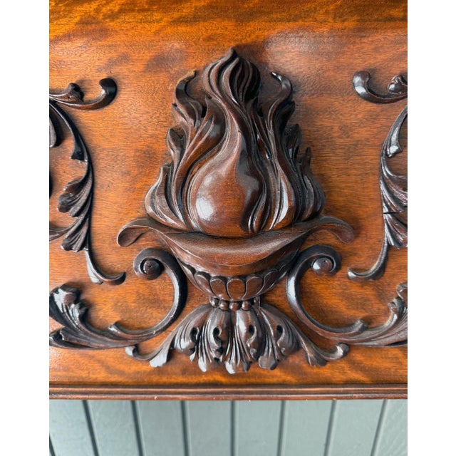Wood Magnificent Antique Carved Fireplace Mantel For Sale - Image 7 of 12