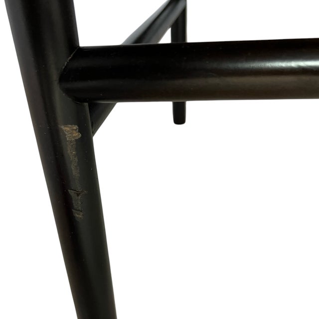 Black Lacquer Dining Chairs in Orange Upholstery Attributed to t.h. Robsjohn-Gibbings for Widdicomb For Sale - Image 13 of 14