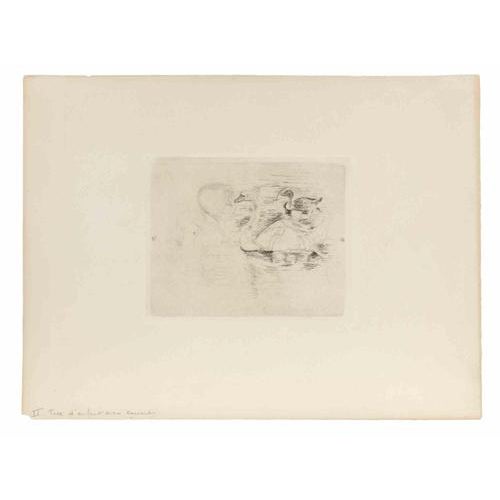 Etching and drypoint on paper. Also know as "Swans at Stagnant Water" or "Tête d'enfant avec canards". Not signed, as...