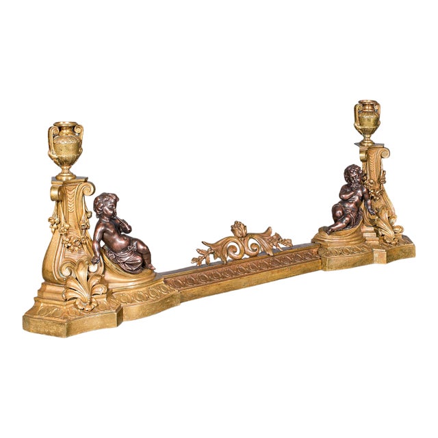 Antique Adjustable Fireplace Fender, English, Bronze, Fire Kerb, Victorian, 1880 For Sale