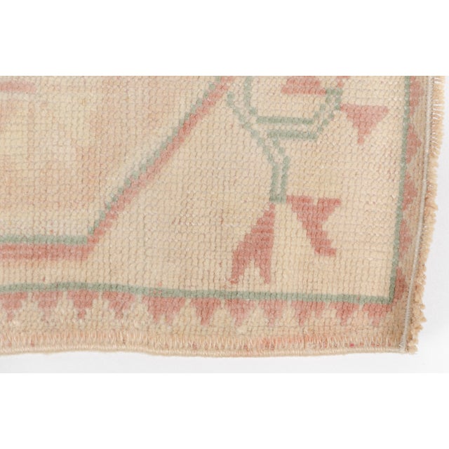 Mid 20th Century Small Handknotted Floral Oushak Rug For Sale - Image 4 of 11