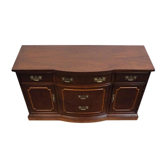 Bernhardt Furniture Solid Mahogany Traditional Colonial Revival 51" Serpentine Buffet 238-110 For Sale - Image 10 of 15