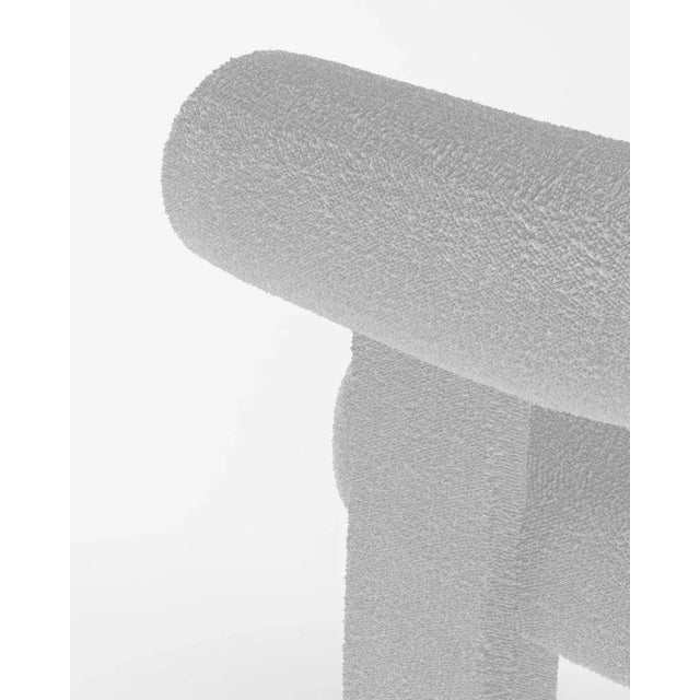 Modern Collector Modern Cassette Chair Fully Upholstered in Bouclé White Fabric by Alter Ego For Sale - Image 3 of 5