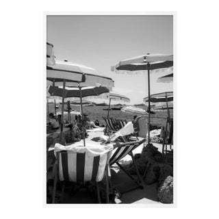 Fontelina Umbrellas by Natalie Obradovich in White Framed Paper, Small Art Print For Sale