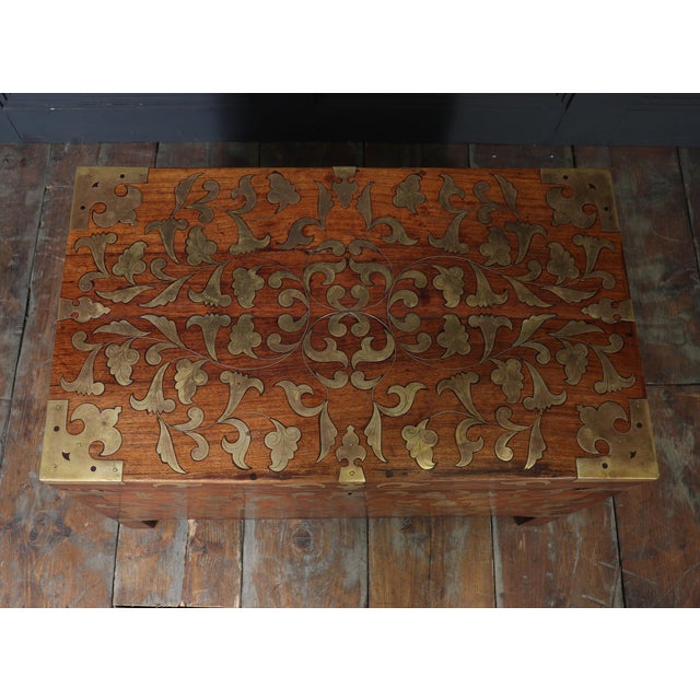 Brown Antique Anglo-Indian Padauk Chest, 1860 For Sale - Image 8 of 17