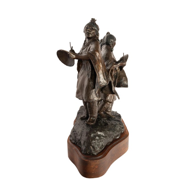 The Basket Dancers Bronze Sculpture Statue Young Native Pueblo Women New Mexico by Glenna Goodacre For Sale - Image 4 of 12