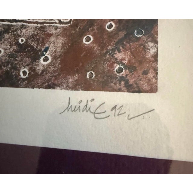 Vintage 1992 Huidie Signed Very Limited Lithograph Numbered 3/4 For Sale - Image 4 of 7