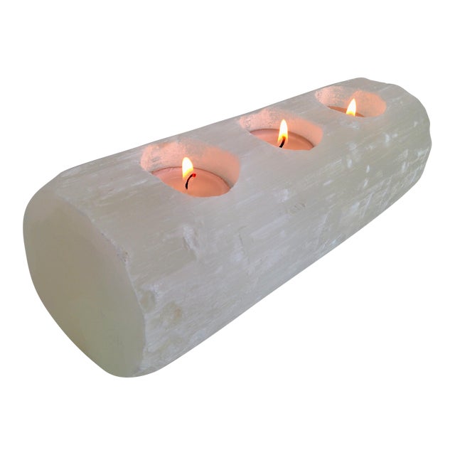 Selenite Branch Tealight Candle Holder Chairish