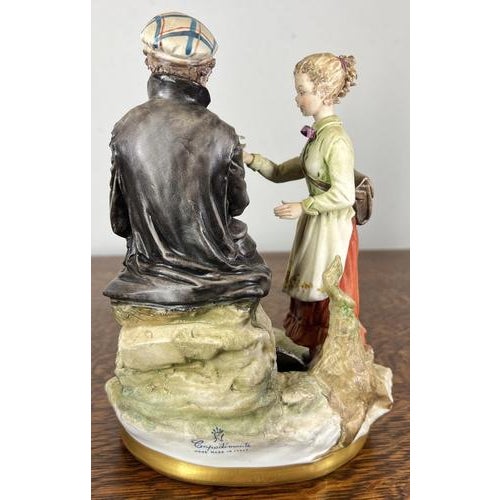 Vintage Italian Handmade Porcelain Couple For Sale - Image 4 of 13