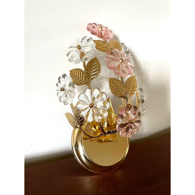 Pink Flower Wall Sconce, Italy, 1990 For Sale - Image 6 of 10
