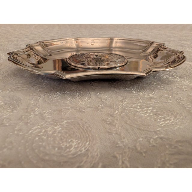 Early 20th Century Sterling Silver Small Dish Tray With Maria Theresa Thaler For Sale - Image 12 of 14