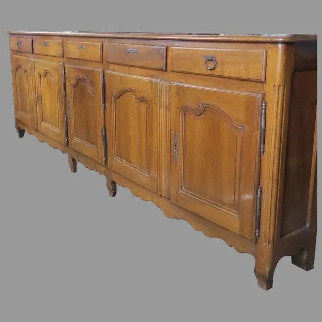 Large Narrow Walnut French 18th Century Buffet a Deux Corps Armoire For Sale - Image 12 of 12