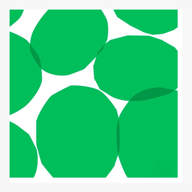 Not Yet Made - Made To Order 11 Green Ovals, One Yellow Fine Art Print 38 1/2" X 51" by Liz Roache For Sale - Image 5 of 6