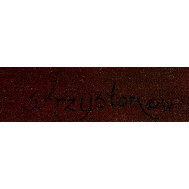 Mid 20th Century Mid 20th Century Sue Krzyston O/C Painting, Textures From Nature For Sale - Image 5 of 6