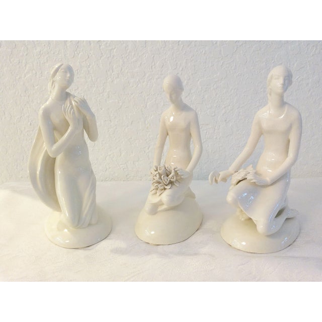 Vintage White Porcelain Three Seasons Figurines, Set of 3 For Sale - Image 10 of 10