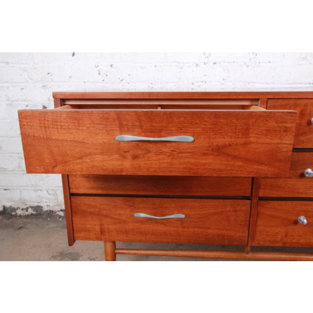 Lane Acclaim MidCentury Modern Walnut Long Dresser or Credenza Chairish