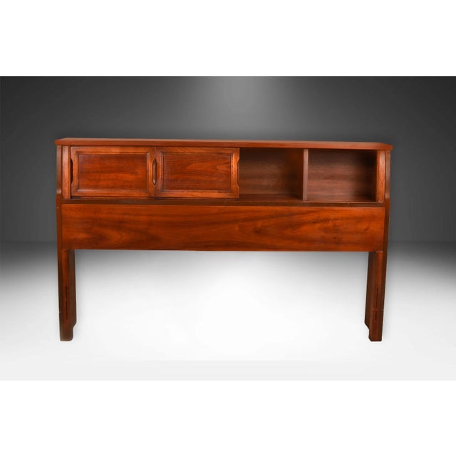 Dixie 1960s Mid Century Full Headboard Storage Bookcase For Sale - Image 4 of 13