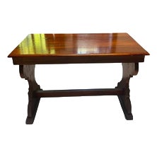 Antique Rectangular Wooden Table with Shaped Legs For Sale