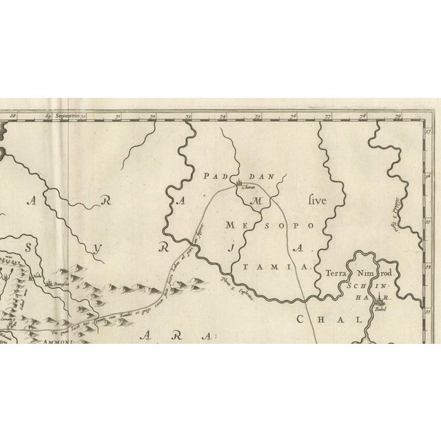 Antique Biblical Map of the Holy Land, 1650 For Sale - Image 10 of 11