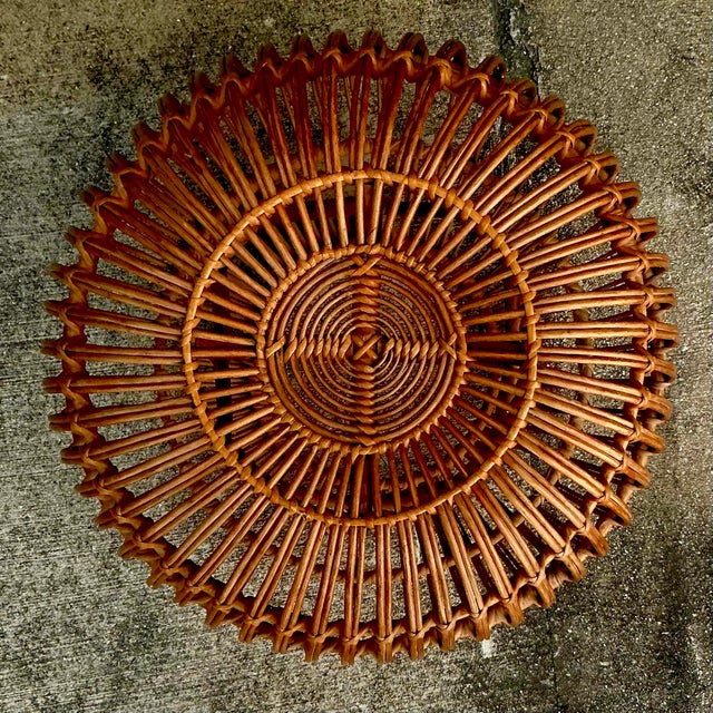 Vintage Boho Bent Rattan Low Table After Albini For Sale In West Palm - Image 6 of 12